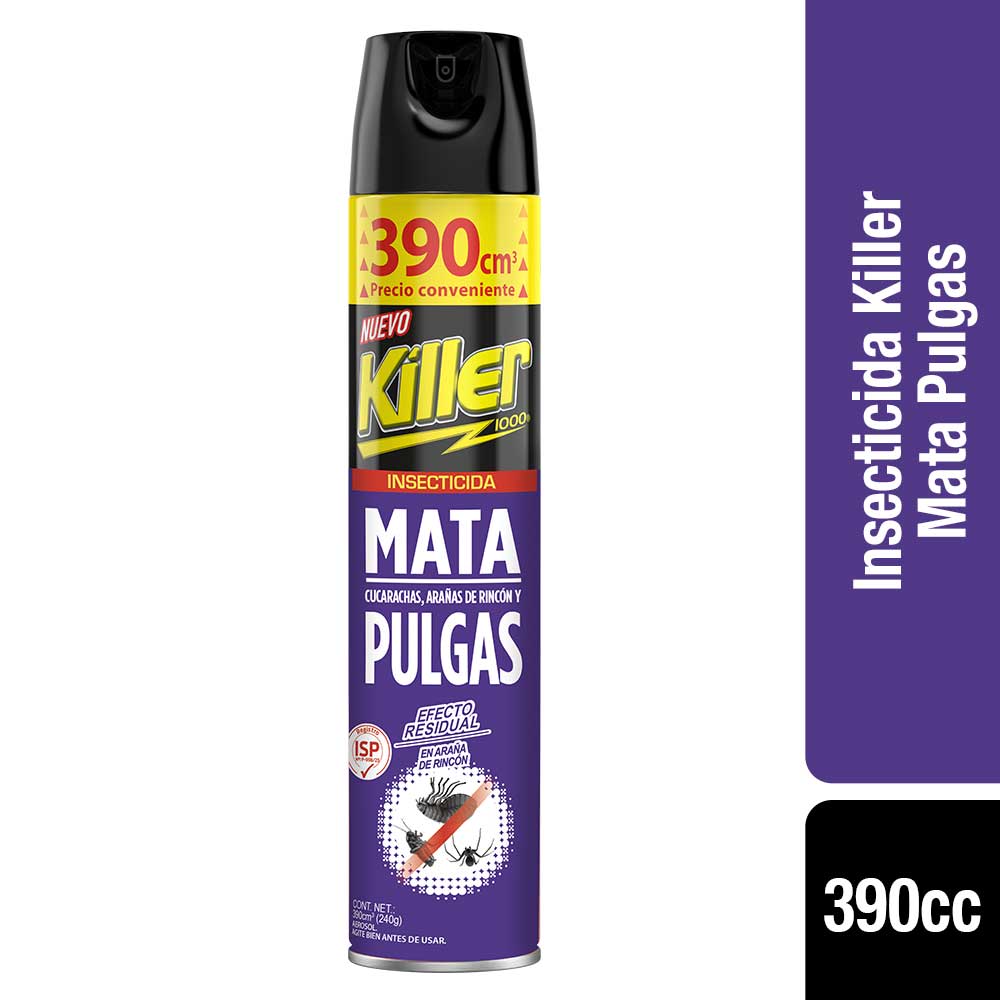 1170573_Killer-Insecticida-Mata-Pulgas-390 Hero INSECTICIDA KILLER PULGAS x390CC. - Image 1